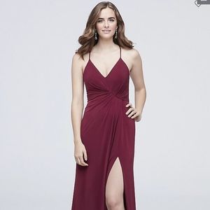 DS270005- merlot colored bridesmaid dress